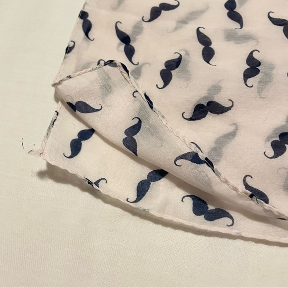 Mustache Print Scarf 64” x 21” - Picture 5 of 10